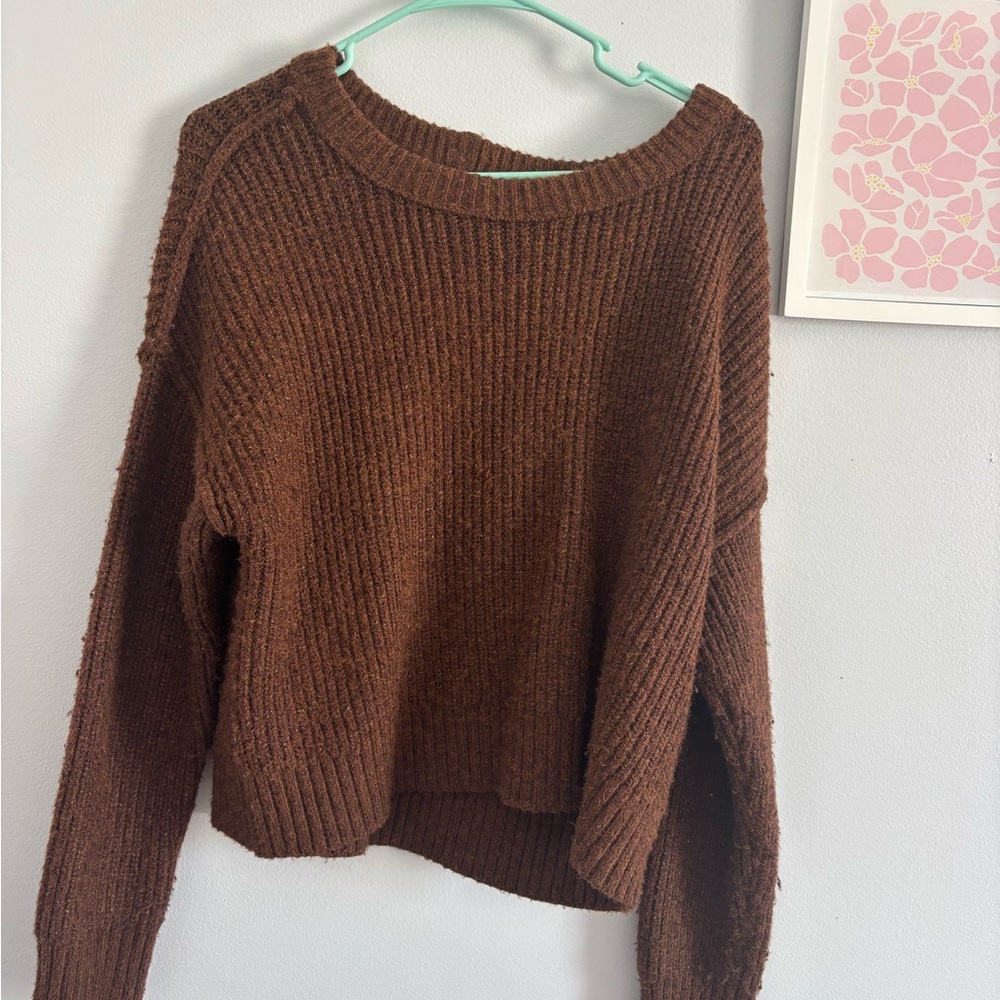 American Eagle Outfitters Chocolate Brown Crew Neck Sweater
